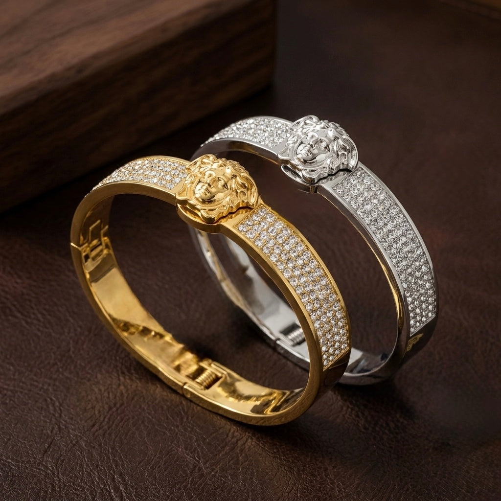 Versace-Style Gold & Silver Bracelet