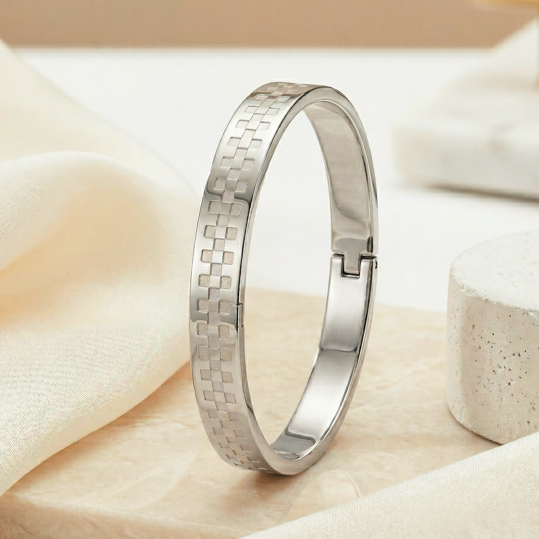 Unisex Versace-Inspired Silver Bracelet