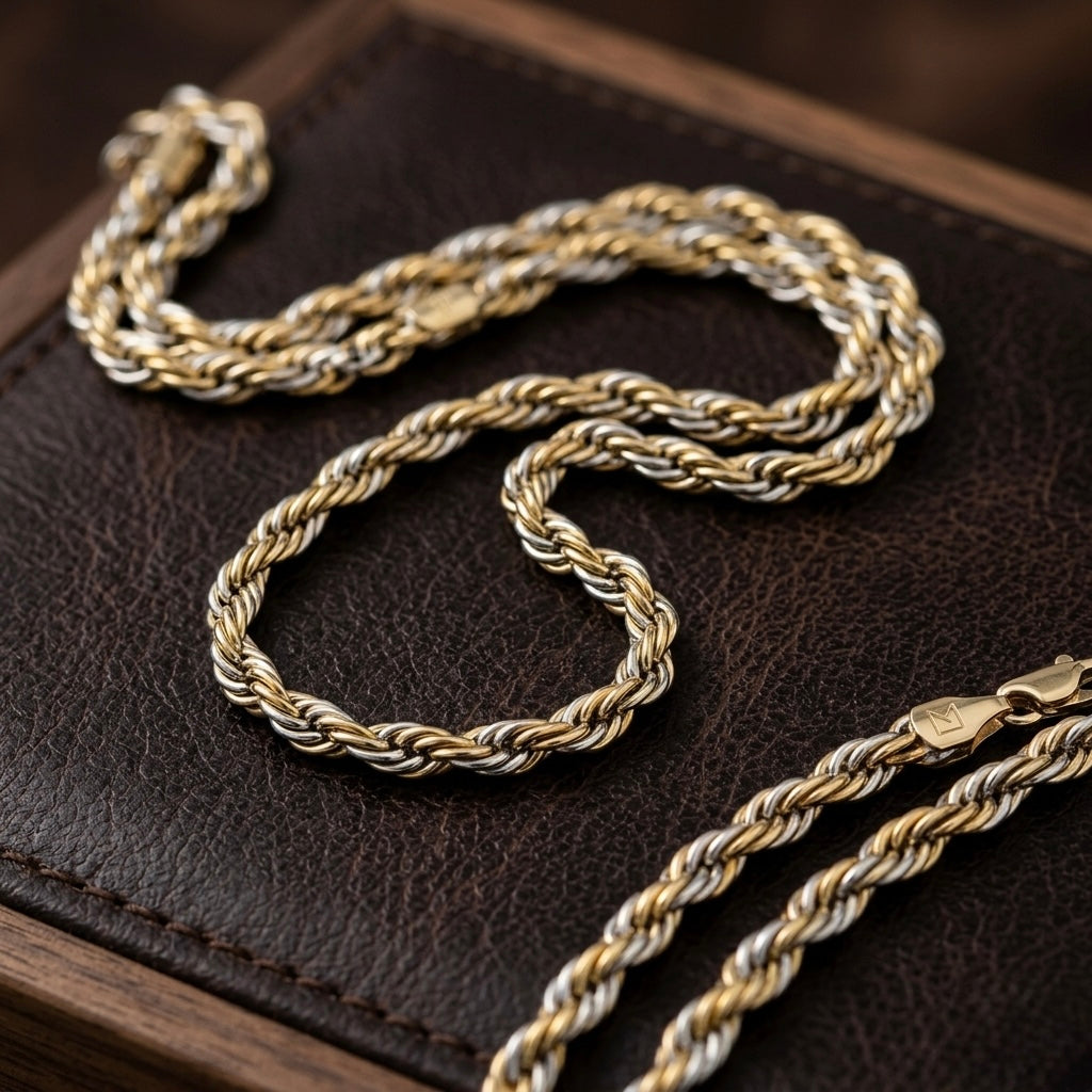 Dual-Tone Twisted Rope Chain
