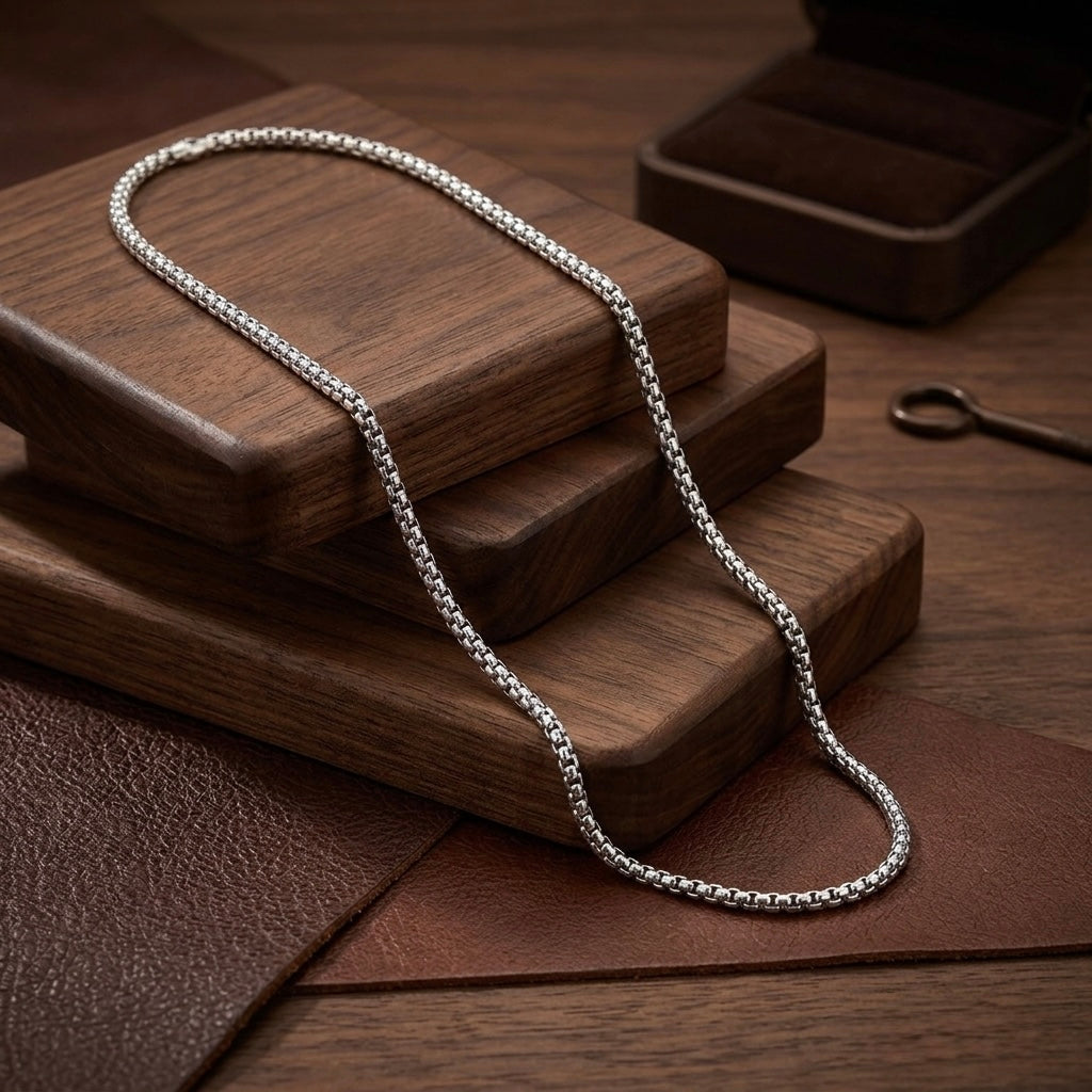 Twisted Silver Rope Chain