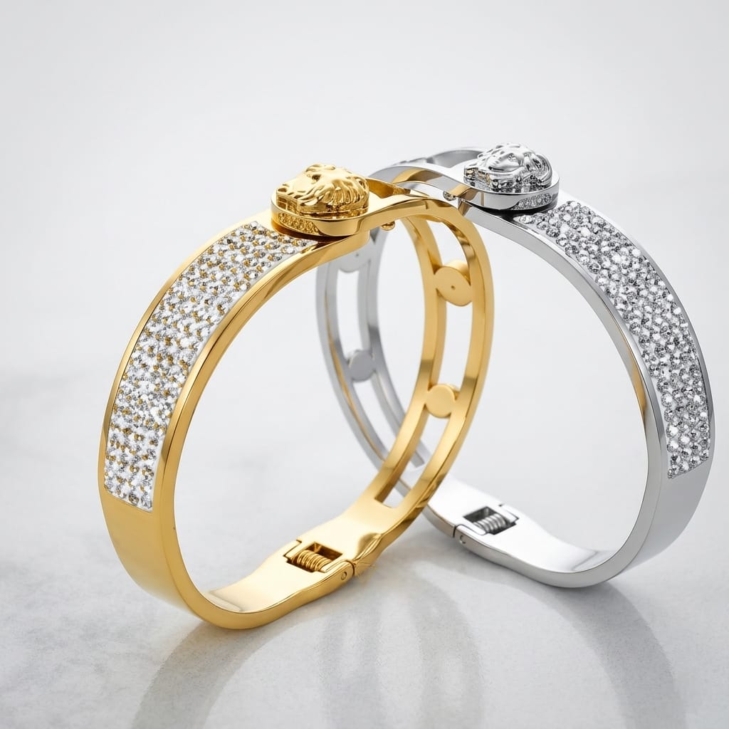 Versace-Style Gold & Silver Bracelet