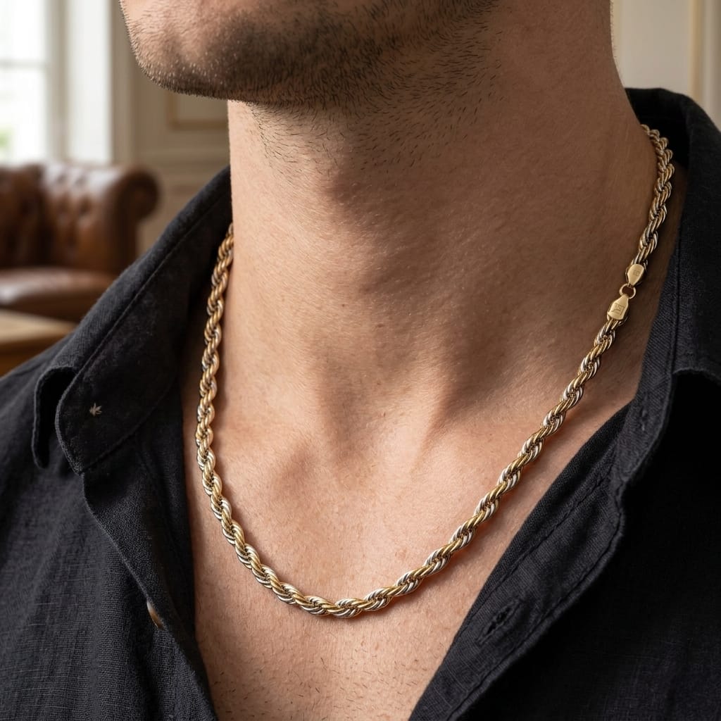 Dual-Tone Twisted Rope Chain