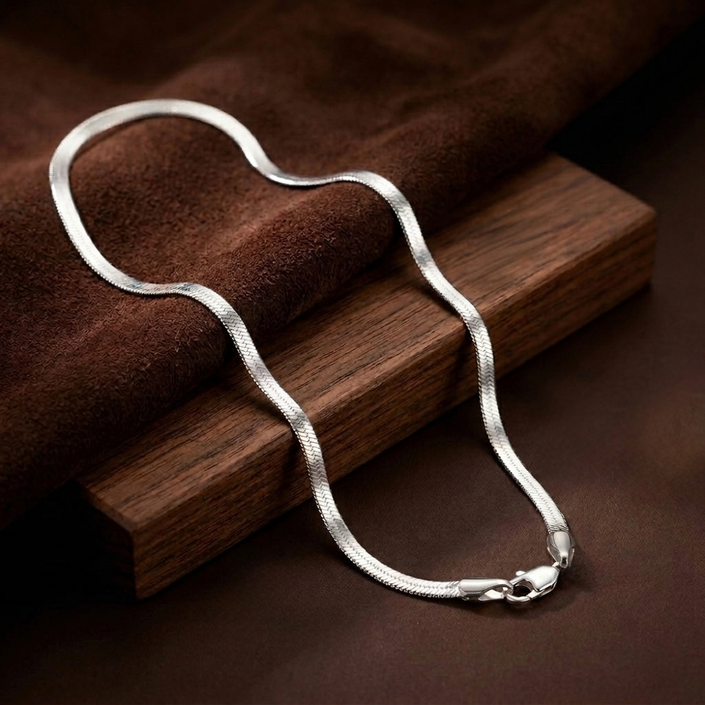 Premium Flat Silver Chain